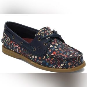 Like New Size 7.5 Sperry Women's Navy Floral Classic Boat Shoes